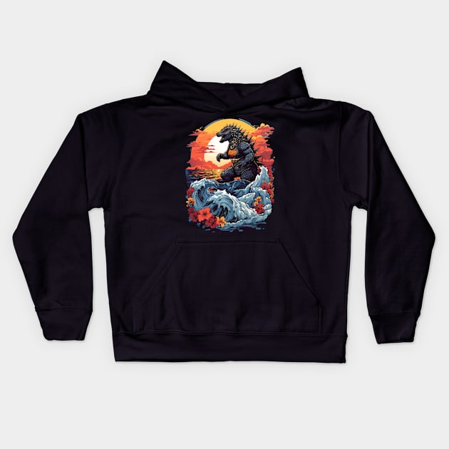 Godzilla Kids Hoodie by Kaine Ability